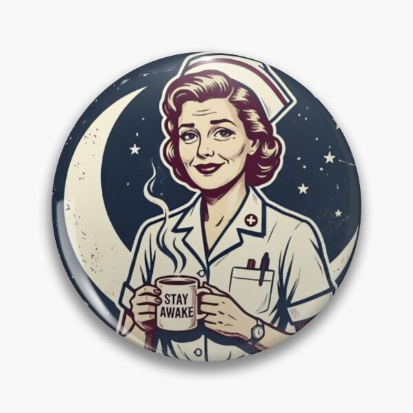 Item preview, Night Shift Squad Stay Awake Vintage Retro Nurse Coffee Design designed and sold by urbinet.
