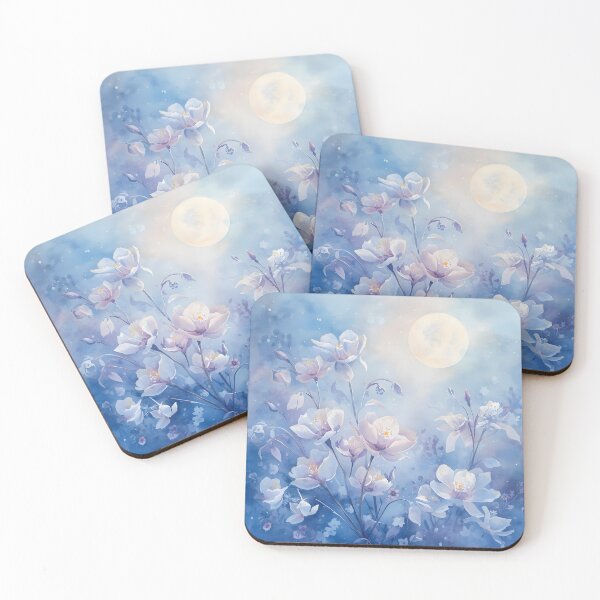 Item preview, Blue flowers at night designed and sold by uunaa.