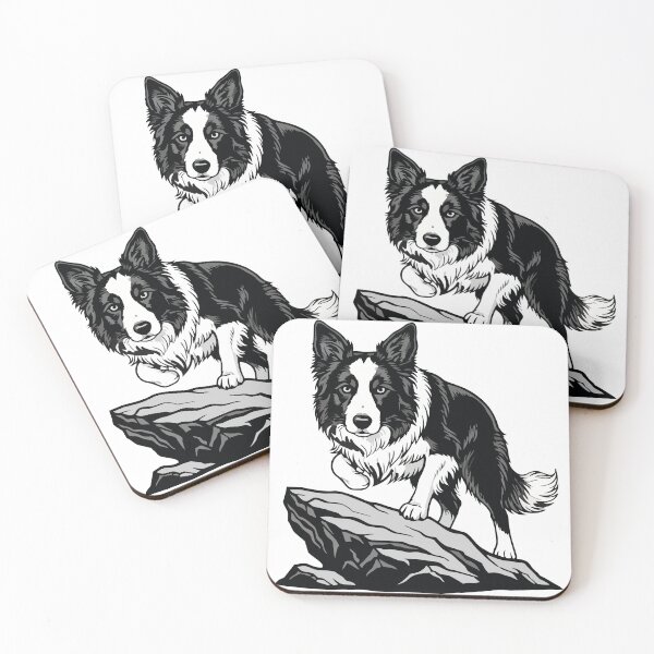 Item preview, Border Collie Dog on Rock Portrait Agility designed and sold by PixelStudioBe.