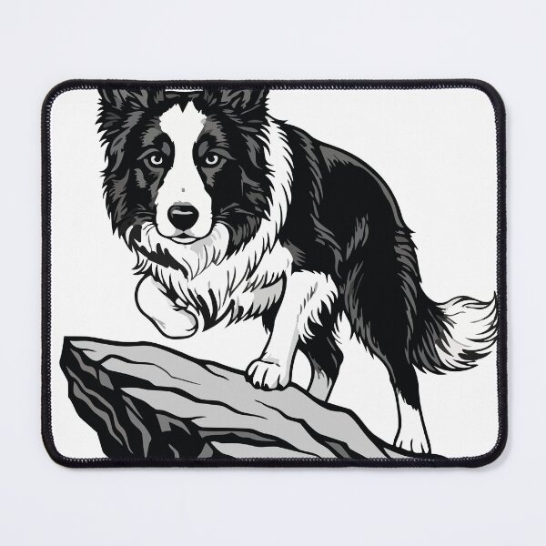 Item preview, Border Collie Dog on Rock Portrait Agility designed and sold by PixelStudioBe.