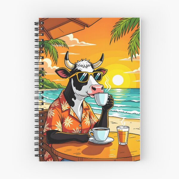 Item preview, Vaca en la playa tomando café designed and sold by Erlin Rudho.