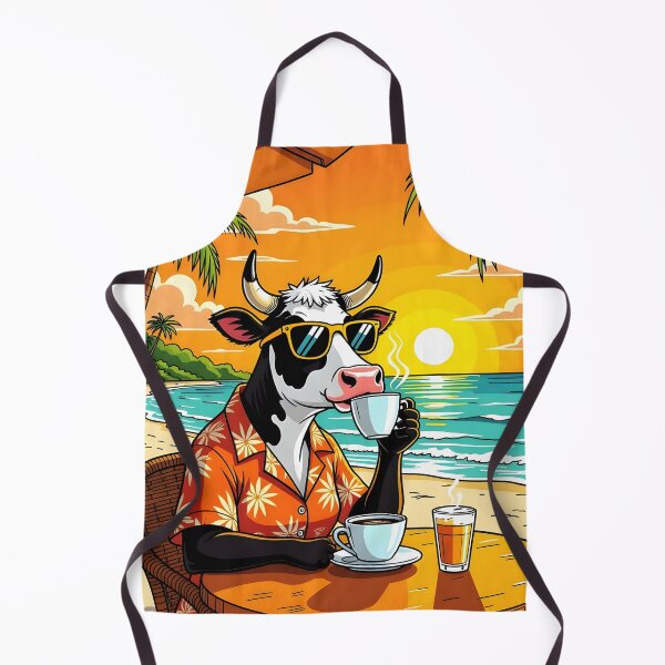 Item preview, Cow on the Beach drinking Coffee designed and sold by Erlin Rudho.