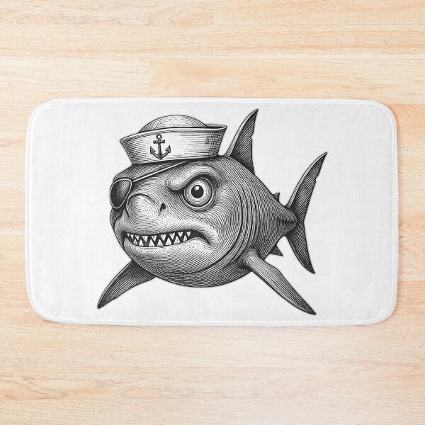 Item preview, Grim shark sailor with eye patch graphic designed and sold by AdCoL.