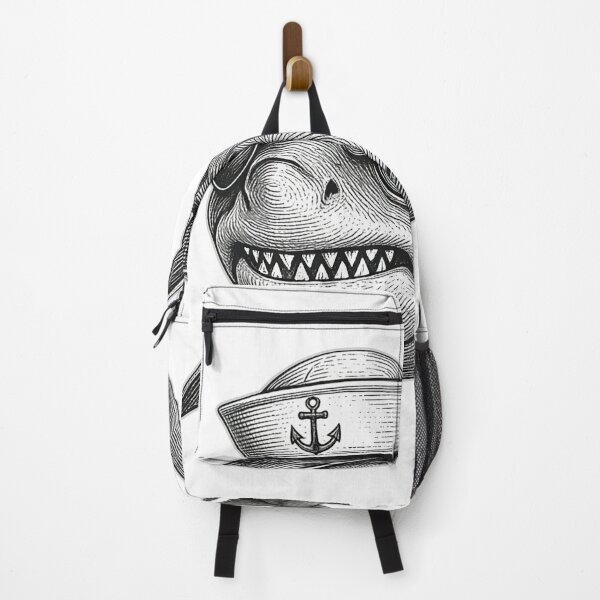 Item preview, Grim shark sailor with eye patch graphic designed and sold by AdCoL.