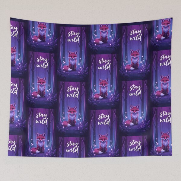 Item preview, Wild Forest Fox Magic Purple Night Aesthetic designed and sold by Itsheartshop.