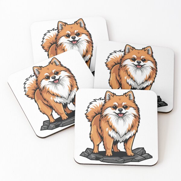 Item preview, Cute Pomeranian Spitz Dog on a Rock designed and sold by PixelStudioBe.