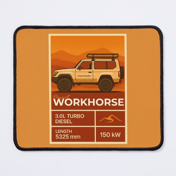 Item preview, Desert Workhorse Overland Vehicle Illustration in Retro Expedition Style designed and sold by KrintoryTees.