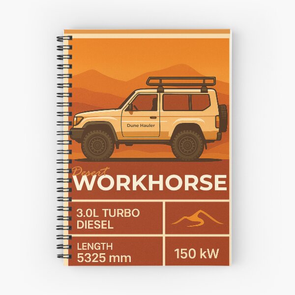 Item preview, Desert Workhorse Overland Vehicle Illustration in Retro Expedition Style designed and sold by KrintoryTees.