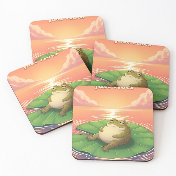 Item preview, Relaxing Reto Frog Sunset Art designed and sold by Itsheartshop.