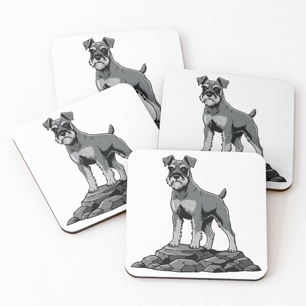 Item preview, Schnauzer Dog on Rock Portrait Proud Bearded designed and sold by PixelStudioBe.