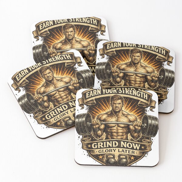 Item preview, Earn Your Strength Gym Motivation – Grind Now Glory Later | Bodybuilding Workout Design designed and sold by SilenceInNature.