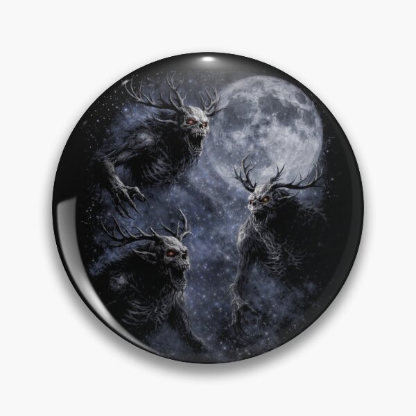 Item preview, Vintage Wendigo Howling at Moon Vintage 90s Graphic Wildlife Lightning , Retro Wendigo designed and sold by will freed18.