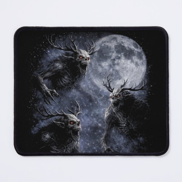 Item preview, Vintage Wendigo Howling at Moon Vintage 90s Graphic Wildlife Lightning , Retro Wendigo designed and sold by will freed18.