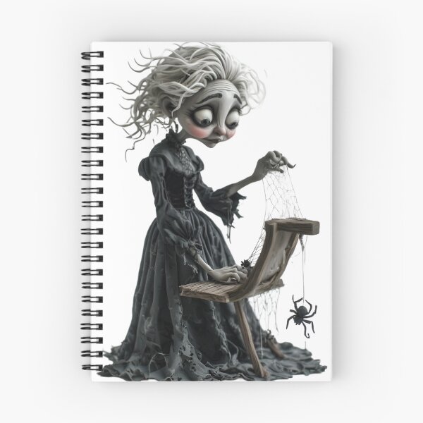 Item preview, The Spiderweb Weaver – Gothic Claymation Character Sticker Art designed and sold by NUTMA Design.
