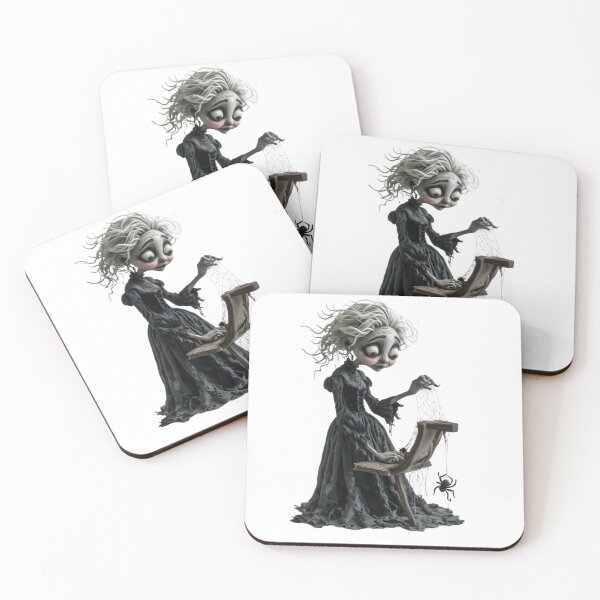 Item preview, The Spiderweb Weaver – Gothic Claymation Character Sticker Art designed and sold by NUTMA Design.
