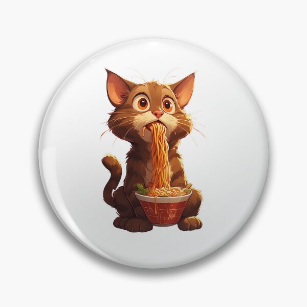 Item preview, Cat Slurping Ramen Noodles Illustration designed and sold by NUTMA Design.