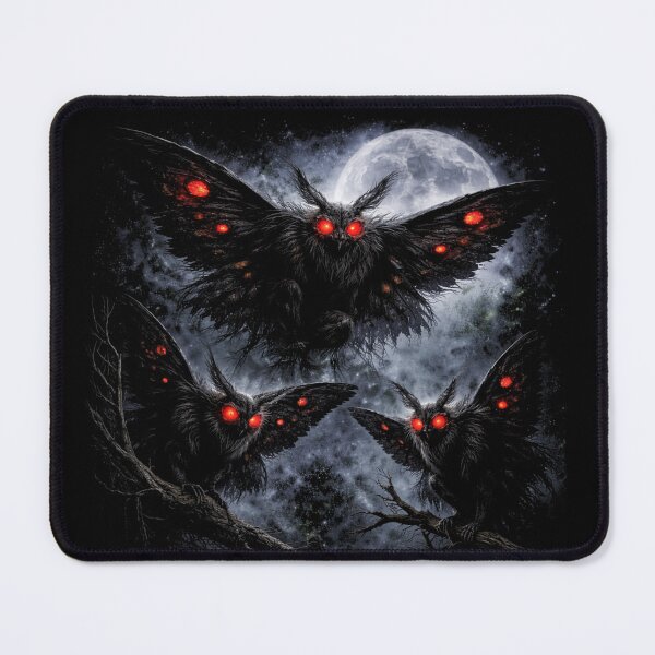 Item preview, Vintage Mothman Howling at Moon Vintage 90s Graphic Wildlife Lightning , Retro Mothman designed and sold by will freed18.