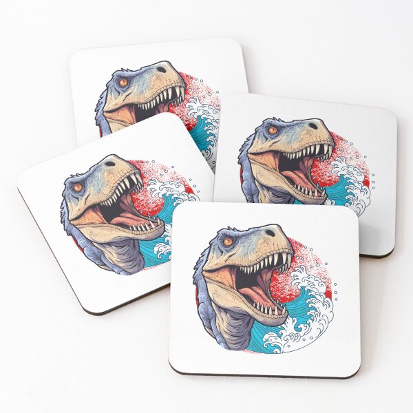 Item preview, Roaring T Rex Rising Sun Wave Art designed and sold by yuki-hana.