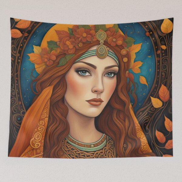 Item preview, Portrait of Celtic priestess, Spirit of Autumn designed and sold by Colin Bentham.