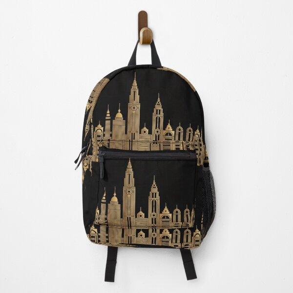 Item preview, Abstract Gold Skyline Pattern – Art Nouveau Geometric City Mosaic Design designed and sold by Tamas Das.