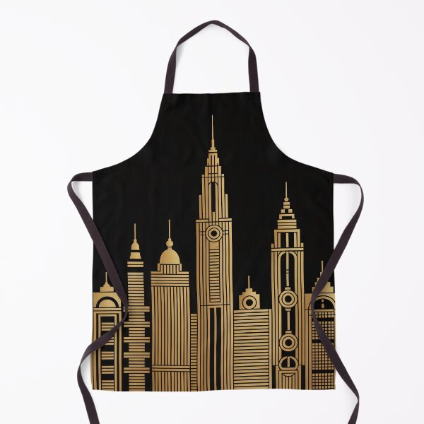 Item preview, Abstract Gold Skyline Pattern – Art Nouveau Geometric City Mosaic Design designed and sold by Tamas Das.