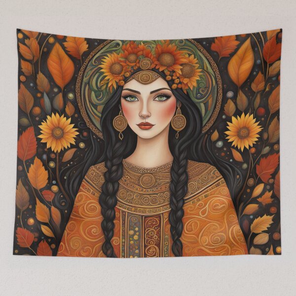 Item preview, Portrait of Celtic priestess, Spirit of Autumn designed and sold by Colin Bentham.