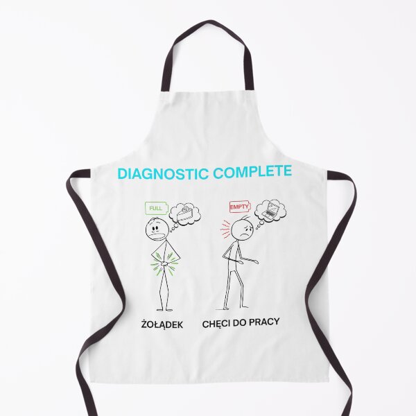 Item preview, White Diagnostic Complete: Stomach Full Brain Empty - Funny Polish Office Humor Gift designed and sold by VibePolinglish.