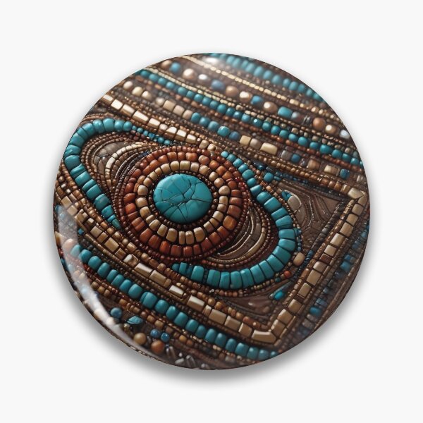 Item preview, Boho Turquoise Bead Embroidery  designed and sold by Serene Strokes Art.