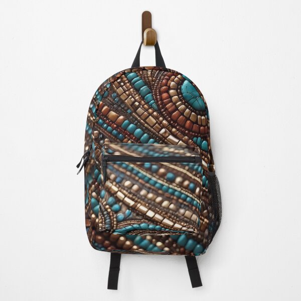 Item preview, Boho Turquoise Bead Embroidery  designed and sold by Serene Strokes Art.