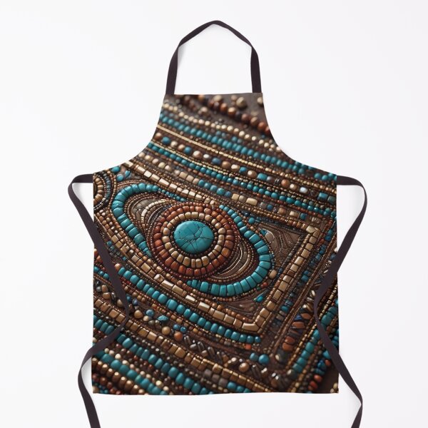 Item preview, Boho Turquoise Bead Embroidery designed and sold by Serene Strokes Art.
