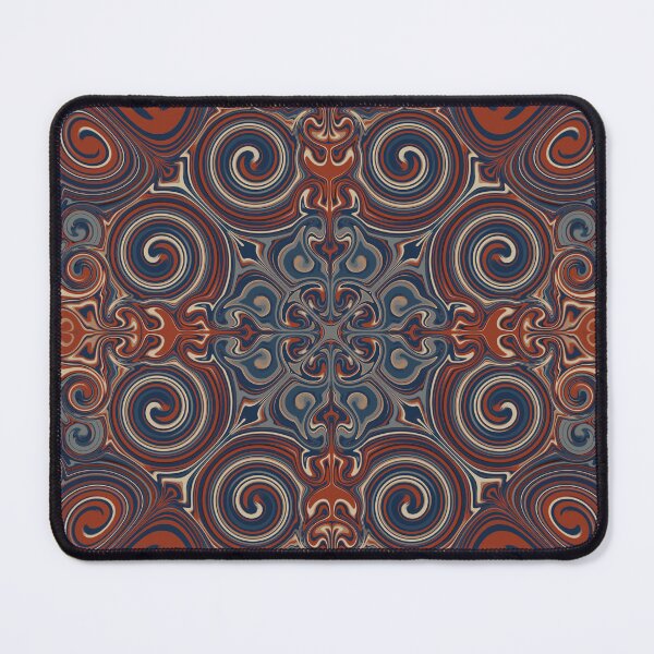 Item preview, swirl mandala chestnut and blue designed and sold by Feral Lines Studio .