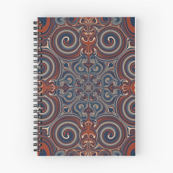 Item preview, swirl mandala chestnut and blue designed and sold by Feral Lines Studio .