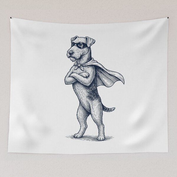 Item preview, Vintage Airedale Terrier Hero Superhero Dog Lover designed and sold by DoodleTortle.