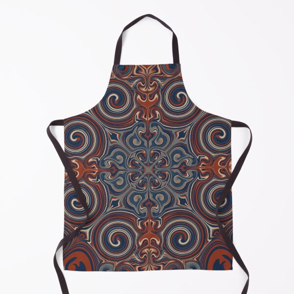 Item preview, swirl mandala chestnut and blue designed and sold by Feral Lines Studio .