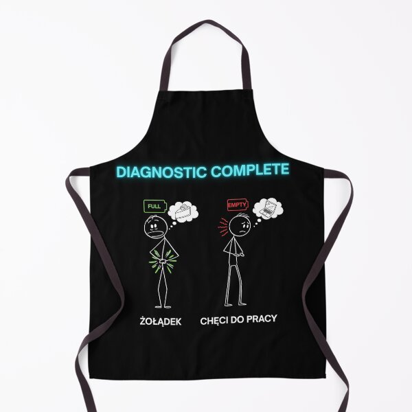 Item preview, BlackDiagnostic Complete: Stomach Full Brain Empty - Funny Polish Office Humor Gift  designed and sold by VibePolinglish.