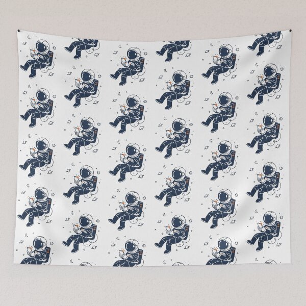 Item preview, Astronaut with Smartphone – Whimsical Space Design designed and sold by Dogandesighn.