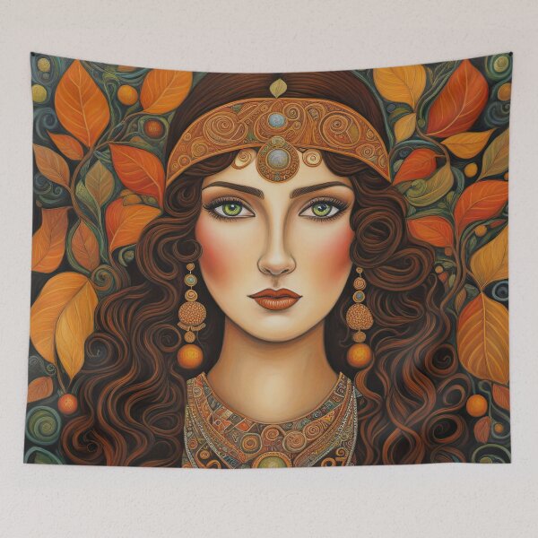 Item preview, Portrait of Celtic priestess, Spirit of Autumn designed and sold by Colin Bentham.