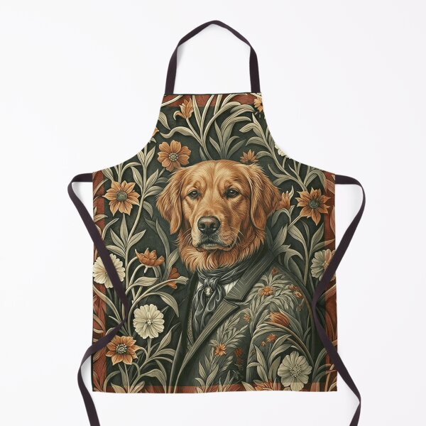 Item preview, Dapper Golden Retriever Dog Victorian Floral Suit designed and sold by AntiqueImages.