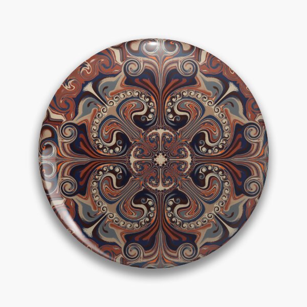 Item preview, mandala art with red and blue designed and sold by Feral Lines Studio .