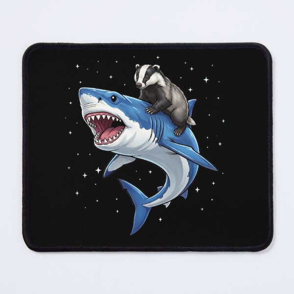Item preview, Funny Badger Riding Shark Animal Lover designed and sold by TerryConnells.