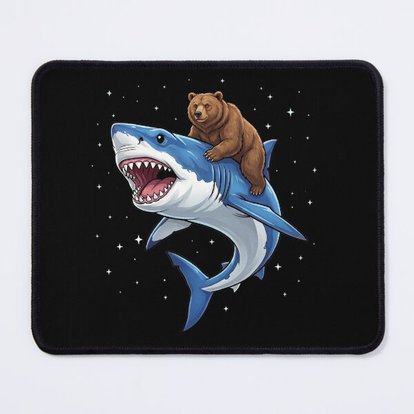 Item preview, Funny Bear Riding Shark Animal Lover designed and sold by TerryConnells.