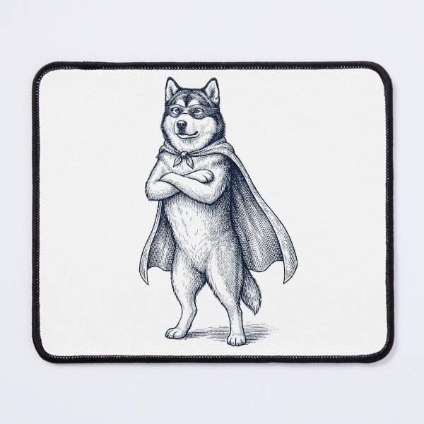 Item preview, Vintage Alaskan Malamute Hero Superhero Dog Lover designed and sold by DoodleTortle.