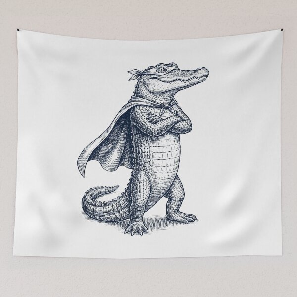 Item preview, Vintage Alligator Hero Superhero Animal Lover designed and sold by DoodleTortle.