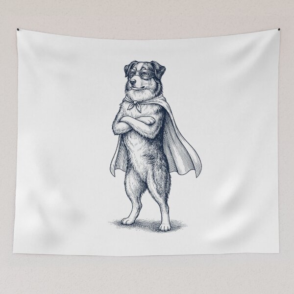 Item preview, Vintage Australian Shepherd Hero Superhero Dog Lover designed and sold by DoodleTortle.