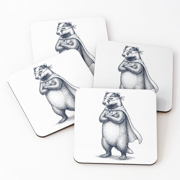 Item preview, Vintage Badger Hero Superhero Animal Lover designed and sold by DoodleTortle.