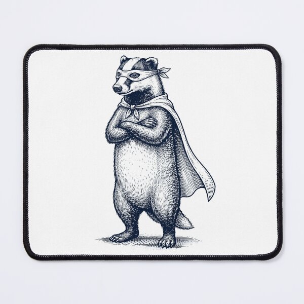 Item preview, Vintage Badger Hero Superhero Animal Lover designed and sold by DoodleTortle.