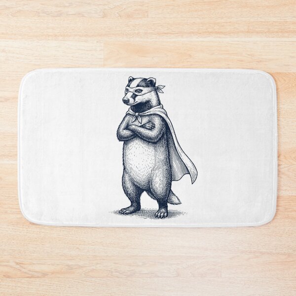 Item preview, Vintage Badger Hero Superhero Animal Lover designed and sold by DoodleTortle.