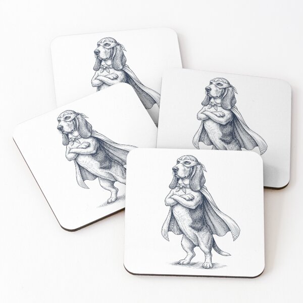 Item preview, Vintage Basset Hound Hero Superhero Dog Lover designed and sold by DoodleTortle.