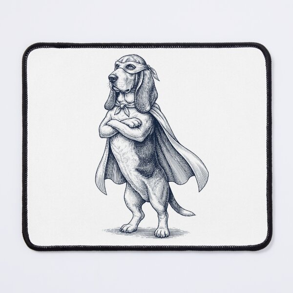 Item preview, Vintage Basset Hound Hero Superhero Dog Lover designed and sold by DoodleTortle.