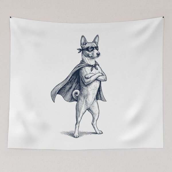Item preview, Vintage Basenji Hero Superhero Dog Lover designed and sold by DoodleTortle.